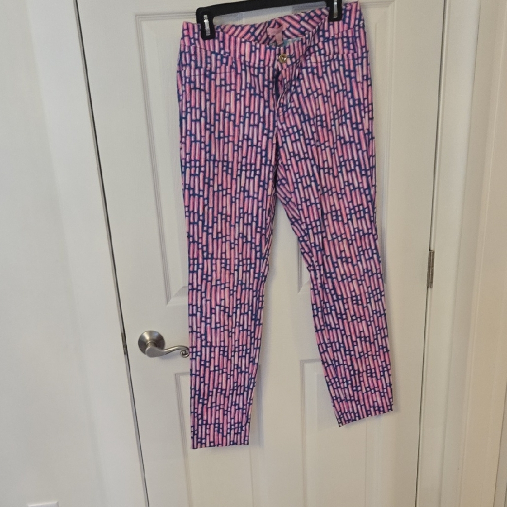 Lilly Pulitzer Pink and Blue Skinny Jeans